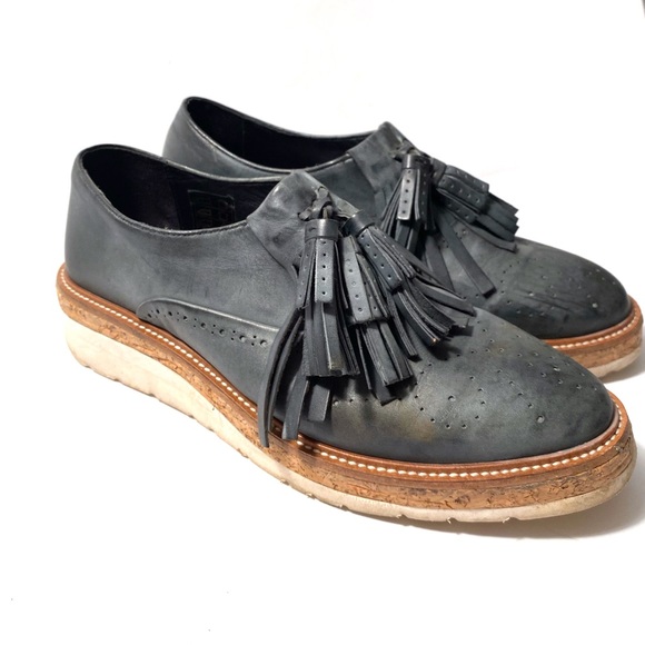 Free People Other - Free People Blue/gray men’s leather loafers